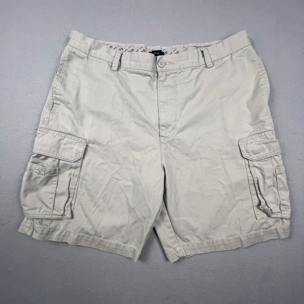 IZOD Cargo Shorts Mens 38 Tan Khaki Cotton Twill Outdoor‎ Casual Hiking Gorpcore
